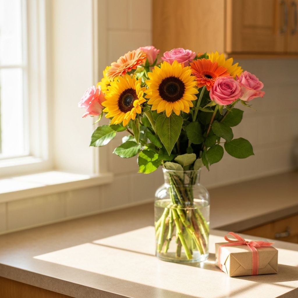 Birthday Bouquet — Cheerful sunflowers and gerbera for bright days. (3/3)