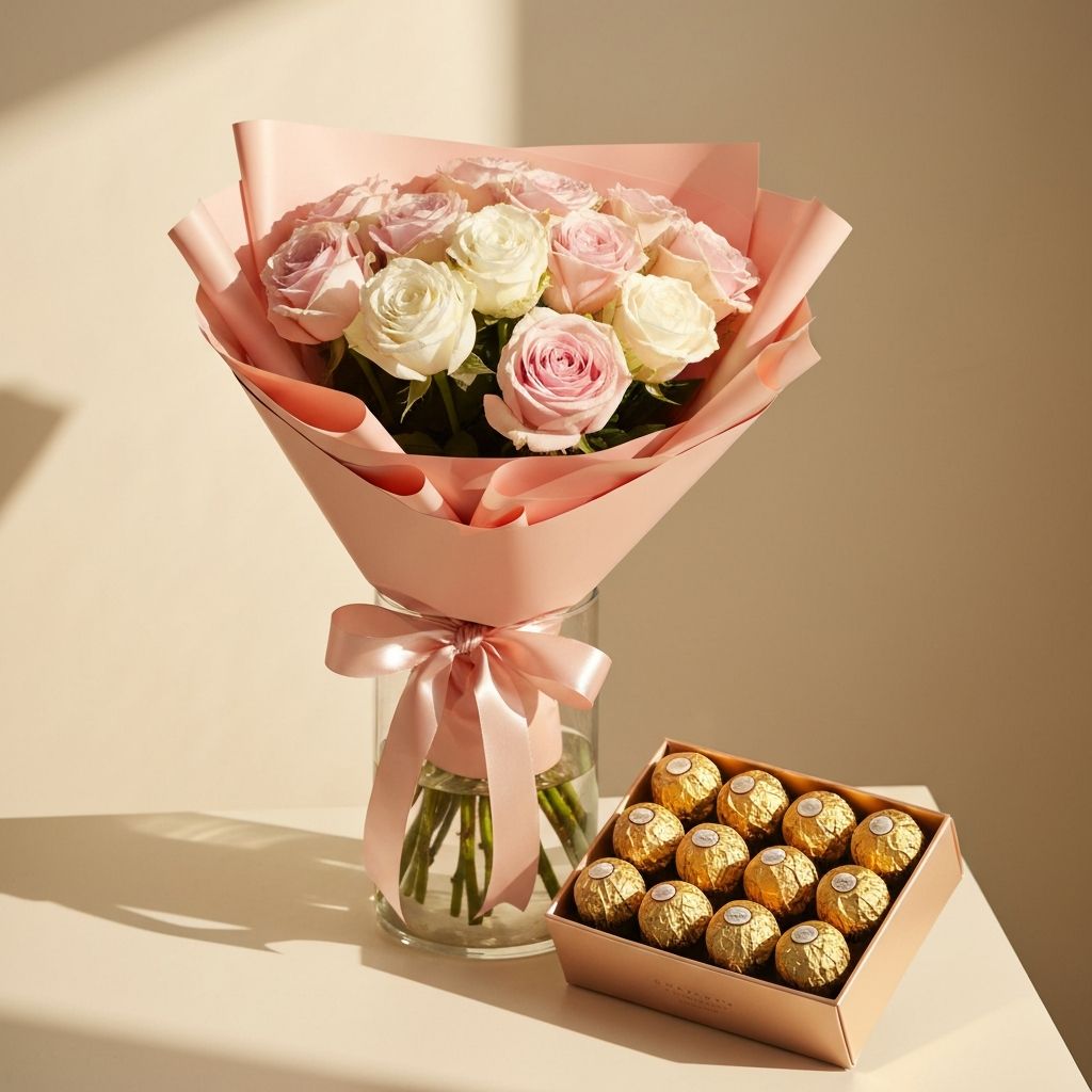 Flowers & Chocolates — The perfect combo for a beautiful surprise.